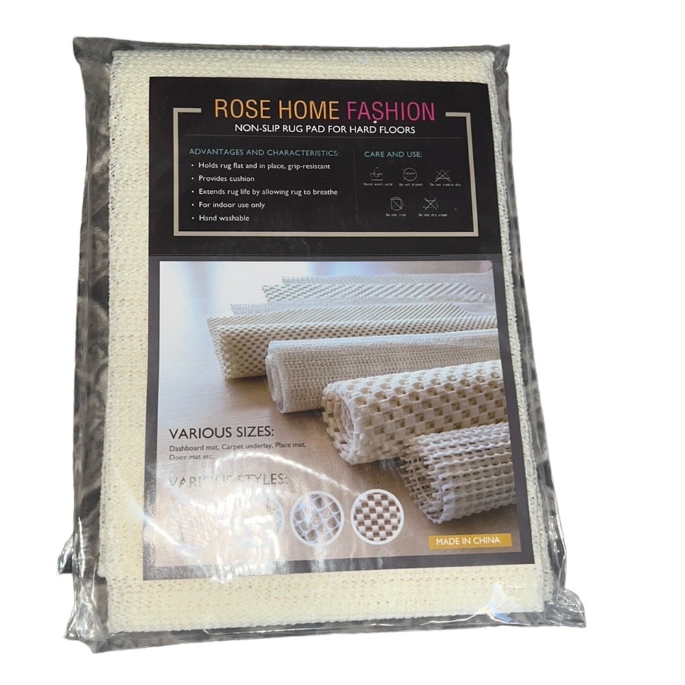 NWT Rose Home Fashion 2 by 8 Non Slip Rug Pad for Wood Floors